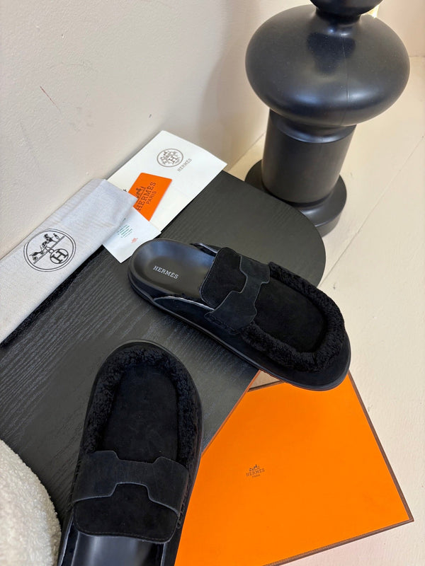 HM slippers birkenstocks black suede 478431