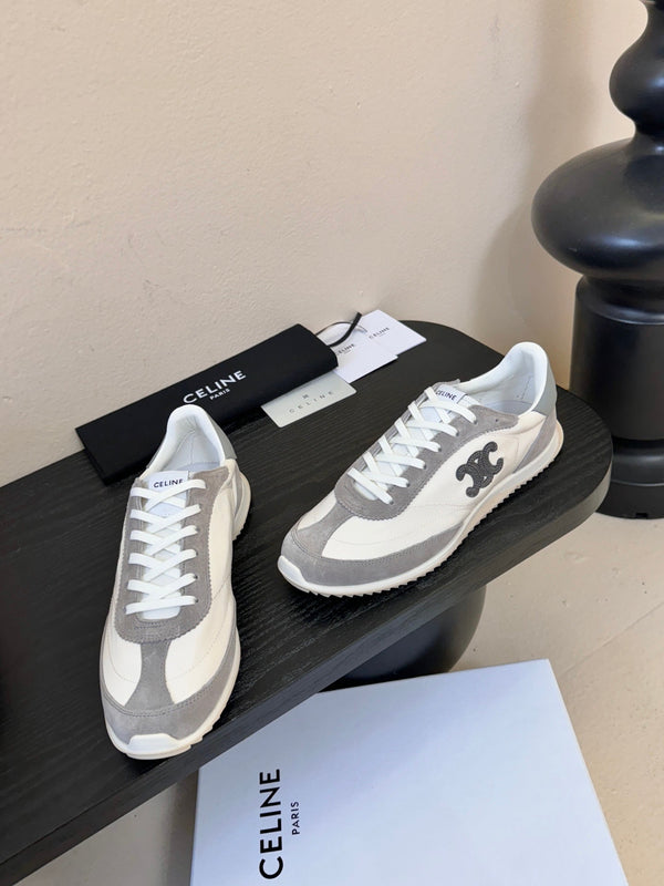 Celine Baskets basses Racer en veau velours gris 606410
