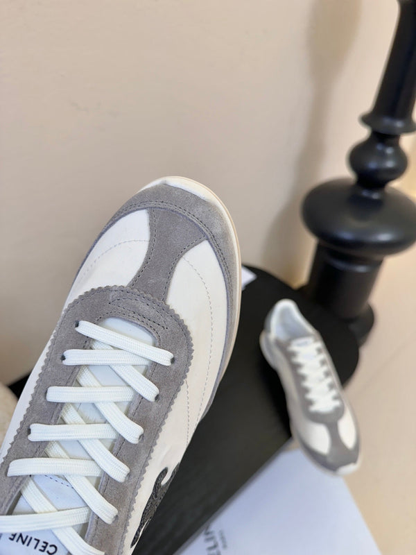 Celine Baskets basses Racer en veau velours gris 606410
