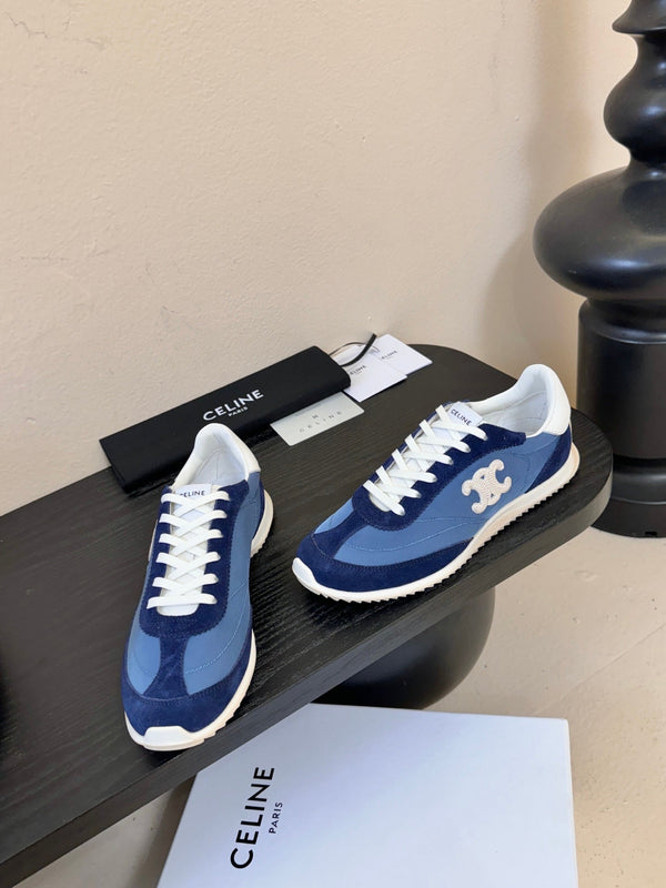 Celine Racer Low Top Sneaker Blue Suede Calfskin 606411