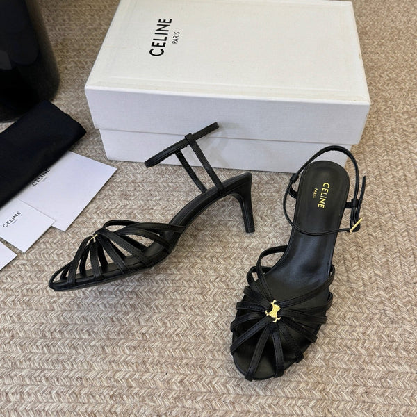 CL Triomphe Sandal 6.5cm Black Lambskin 835889