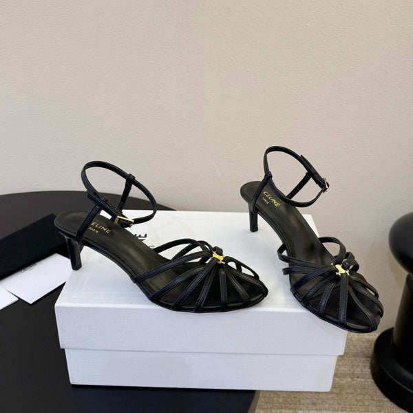 CL Triomphe Sandal 6.5cm Black Lambskin 835889