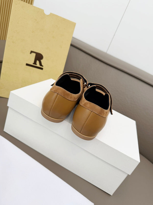 The Row Adjustable Strap Sneakers Brown Suede 832658
