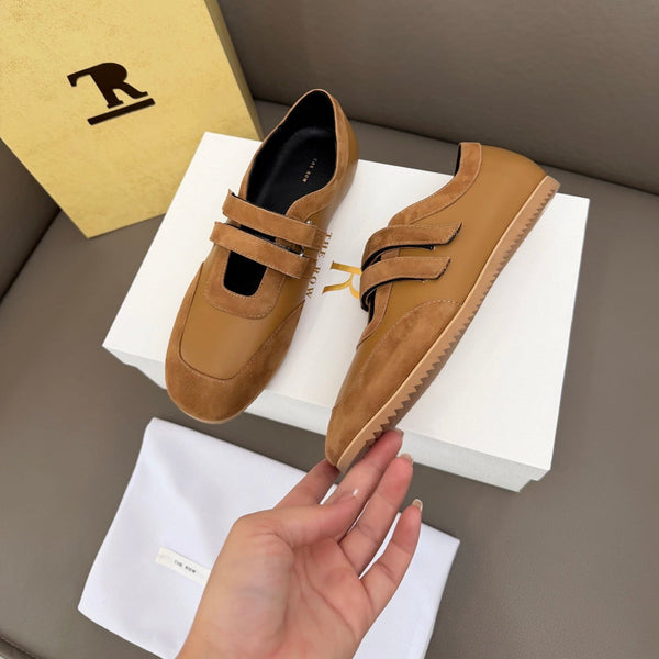 The Row Adjustable Strap Sneakers Brown Suede 832658