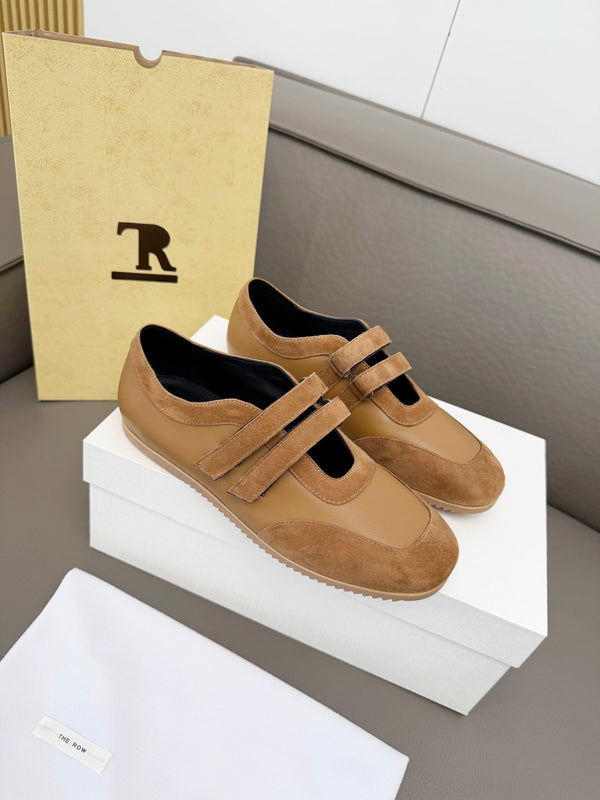 The Row Adjustable Strap Sneakers Brown Suede 832658