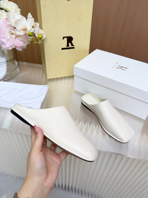 The Row Piper Slide White Leather 707516