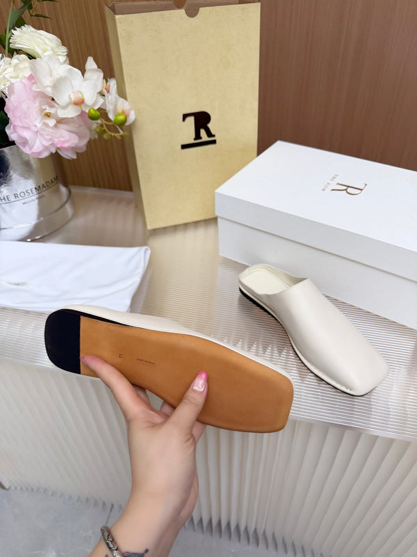 The Row Piper Slide White Leather 707516