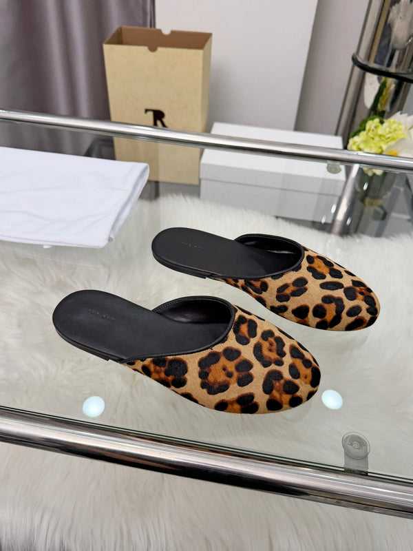 The Row Sleeper Two Slippers Leopard Suede 707569