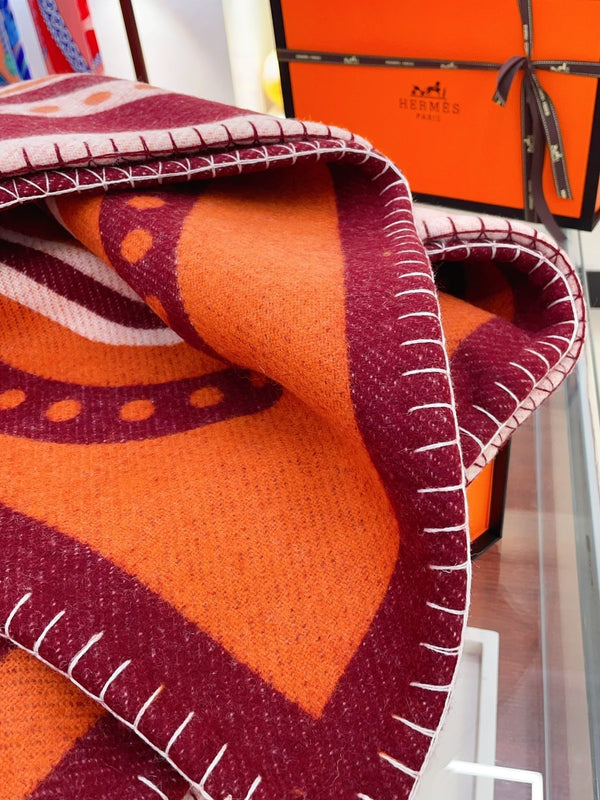Grand Tralala Blanket Potiron Wool Cashmere