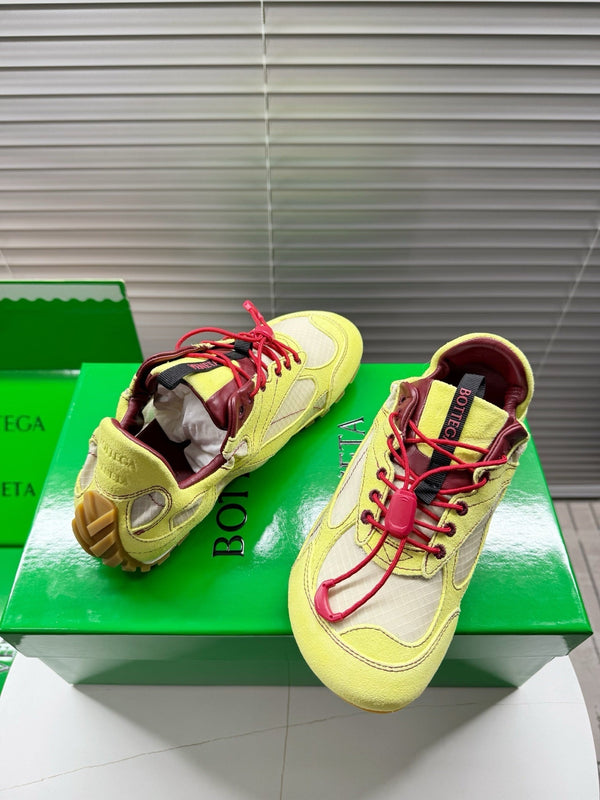 BV Orbit Flash Sneaker Lemon Suede & Nylon Lace-Up 609405