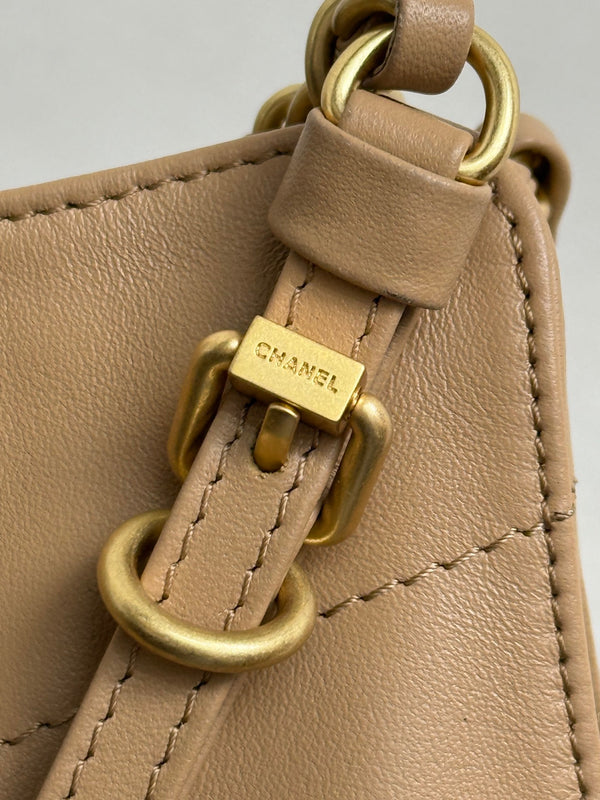 Chanel 2026 Maxi Coco Shopping Tote Bag 30cm Beige Calfskin