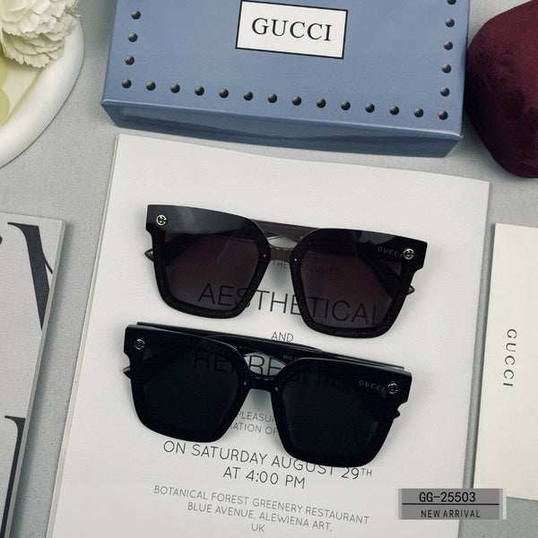 EMBOSSED LOGO SQUARE FRAME SUNGLASSES 25503 IN ACETATE