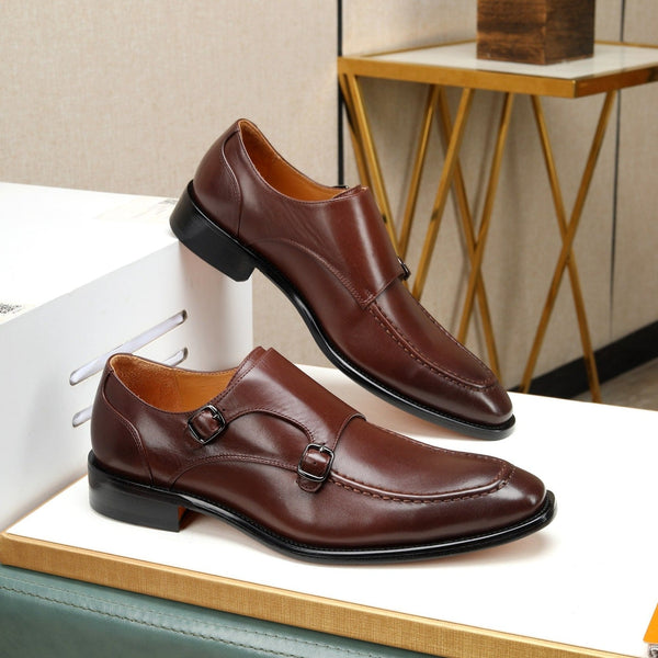 HM DOUBLE MONK STRAP RUSSET CALFSKIN