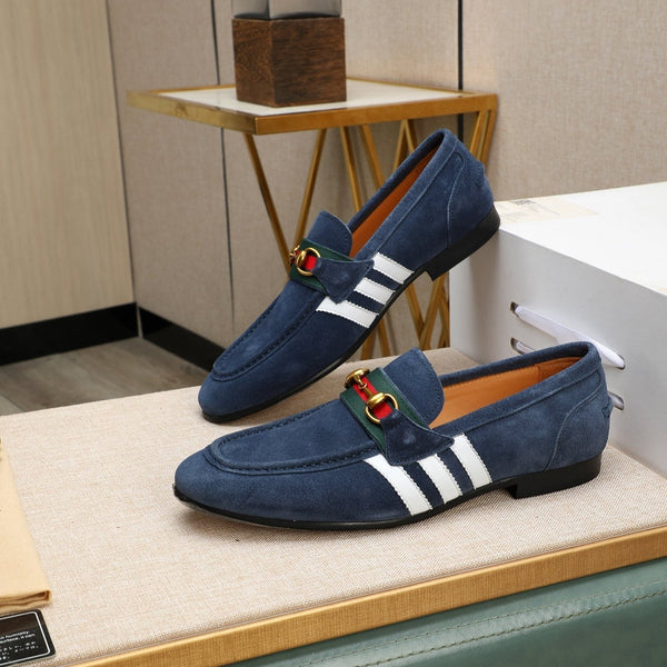 GG x Adidas Men's Jordaan Loafer Blue Suede 456611