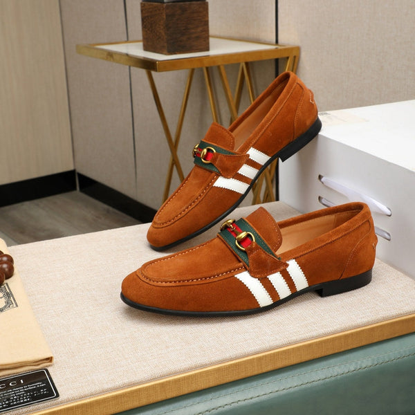 GG x Adidas Men's Jordaan Loafer Light Brown Suede 456614