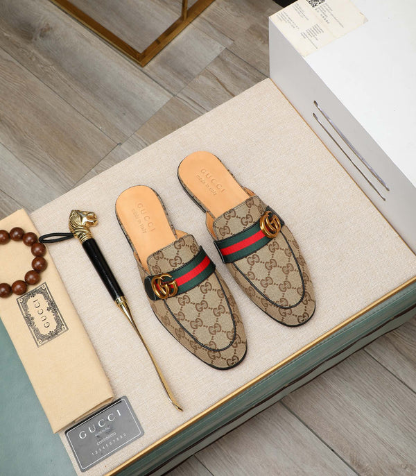 GG Uomo Interlocking GG Mule Marrone Denim 111477
