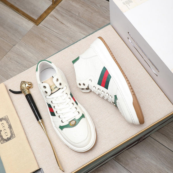 GG Men's Screener Sneaker White Cowhide 440159
