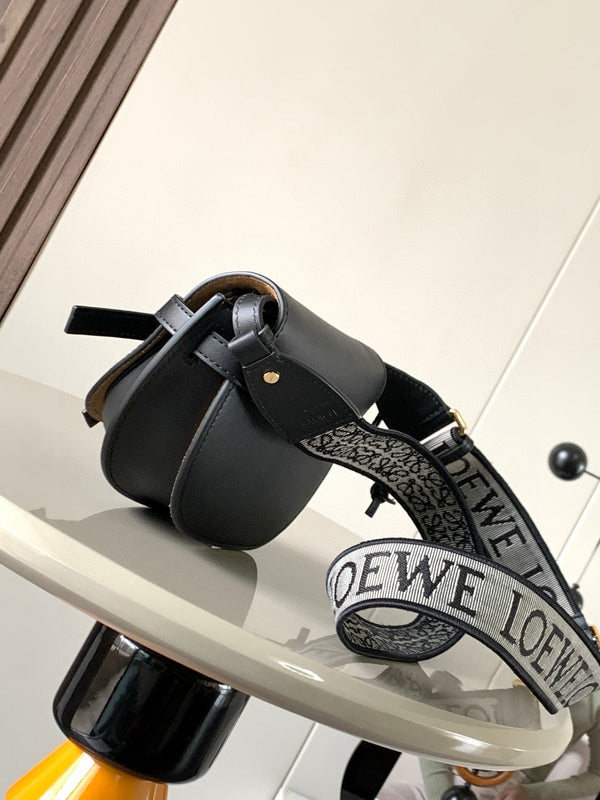 Sac Mini Gate Dual Loewe en cuir de veau noir