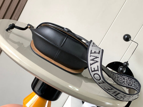 Sac Mini Gate Dual Loewe en cuir de veau noir