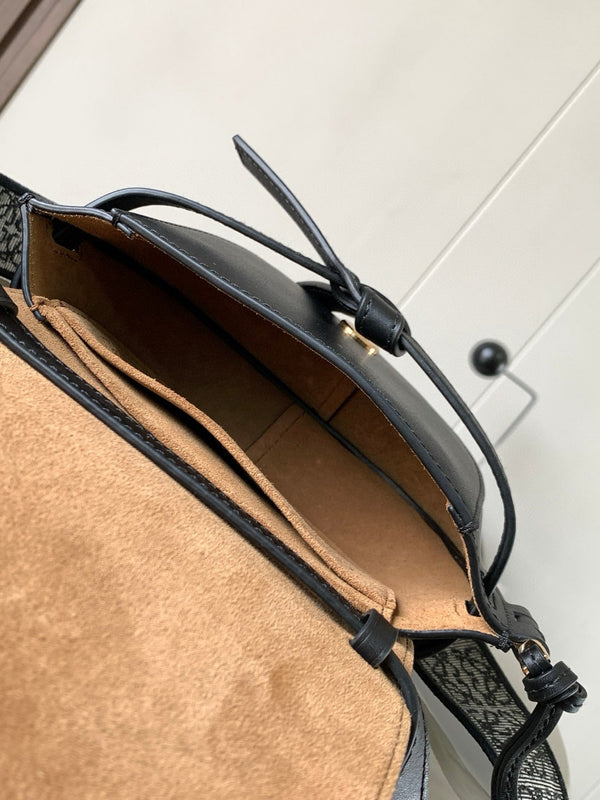 Sac Mini Gate Dual Loewe en cuir de veau noir