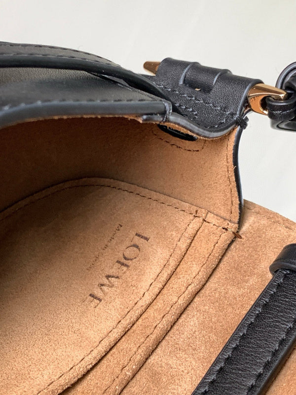 Sac Mini Gate Dual Loewe en cuir de veau noir