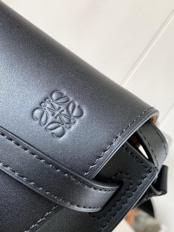 Sac Mini Gate Dual Loewe en cuir de veau noir