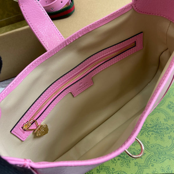 BORSA A TRACOLLA JACKIE PICCOLA 27 IN PELLE DI VITELLO LACCATA ROSA SCREPOLATA E FERRAMENTA ORO 