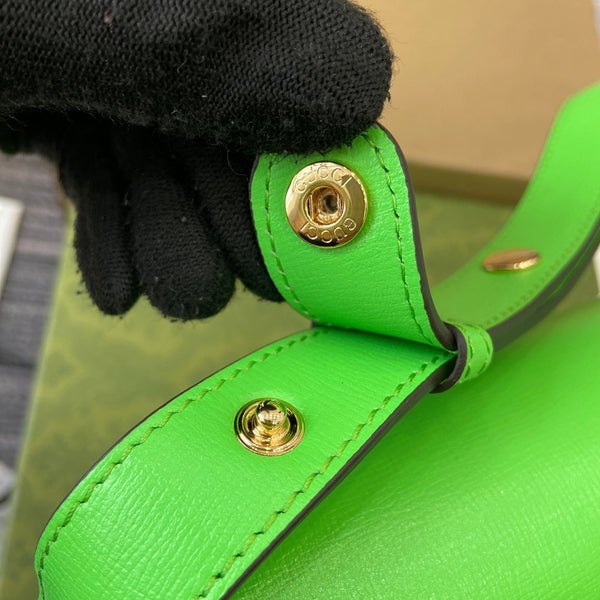 BORSA A TRACOLLA HORSEBIT 1955 25 IN PELLE DI AGNELLO VERDE TIMO E FERRAMENTA ORO