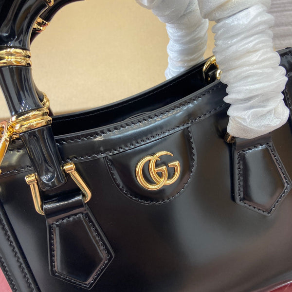 Borsa Gucci Bamboo in pelle nera 339651