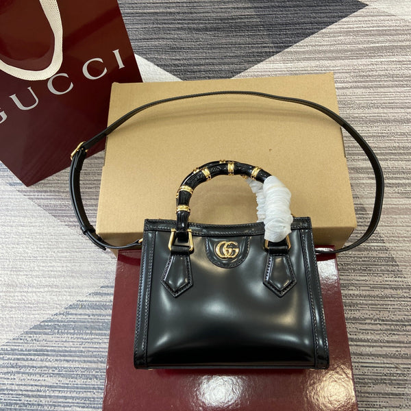 Borsa Gucci Bamboo in pelle nera 339651