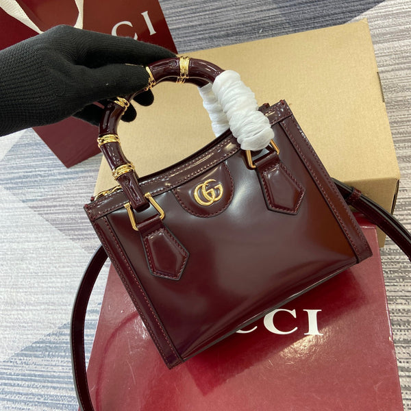 Borsa Gucci Bamboo Rosso Ancora Pelle Rossa 339649