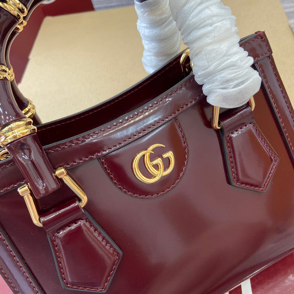 Borsa Gucci Bamboo Rosso Ancora Pelle Rossa 339649