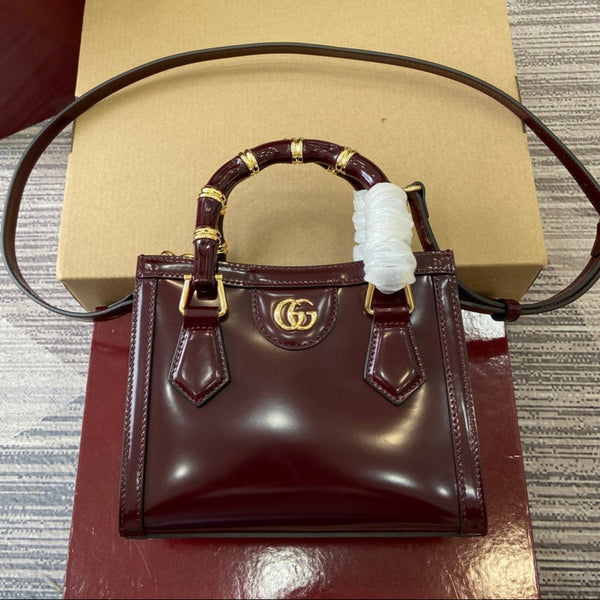 Borsa Gucci Bamboo Rosso Ancora Pelle Rossa 339649