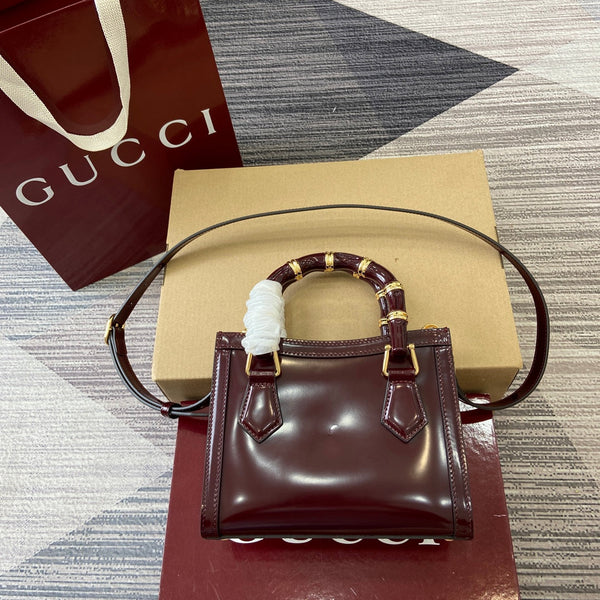 Borsa Gucci Bamboo Rosso Ancora Pelle Rossa 339649
