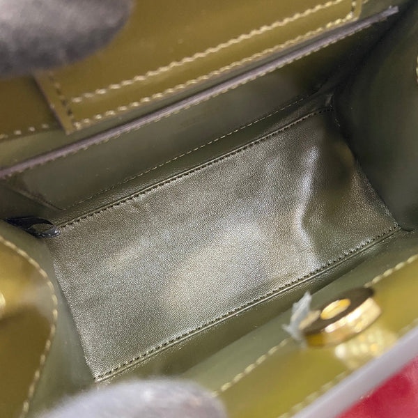 Borsa Gucci Bamboo in pelle verde scuro 339650