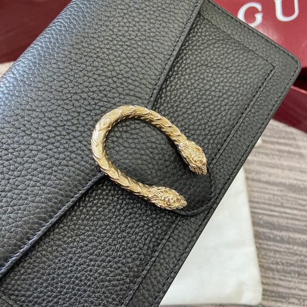GG Dionysus Chain bag 20cm Black Grained Leather 339611