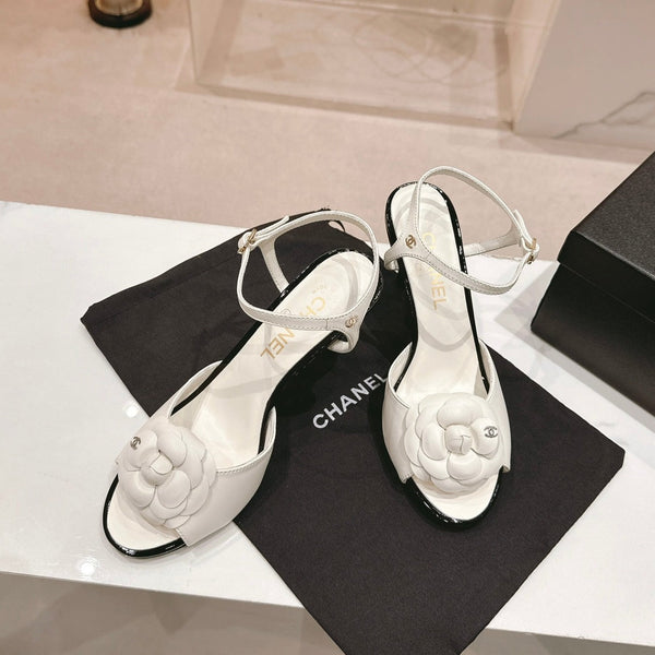 sandalo slingback cc flower 85 pelle di vitello bianca