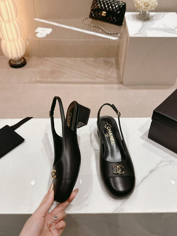 CC 2024 SLINGBACKS 40MM IN PELLE DI AGNELLO NERA