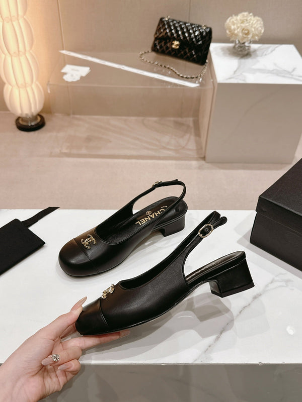 CC 2024 SLINGBACKS 40MM IN PELLE DI AGNELLO NERA