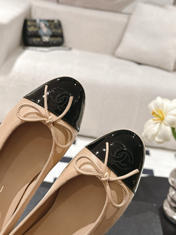cc 25c ballerina modello cross line beige pelle di agnello 237484 