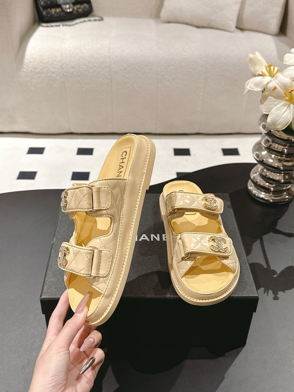 cc 25p dad mule sandal yellow leather 237569