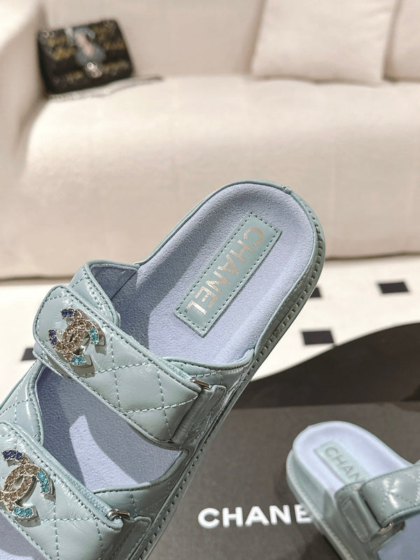 cc 25p dad mule sandal blue sky leather 237572