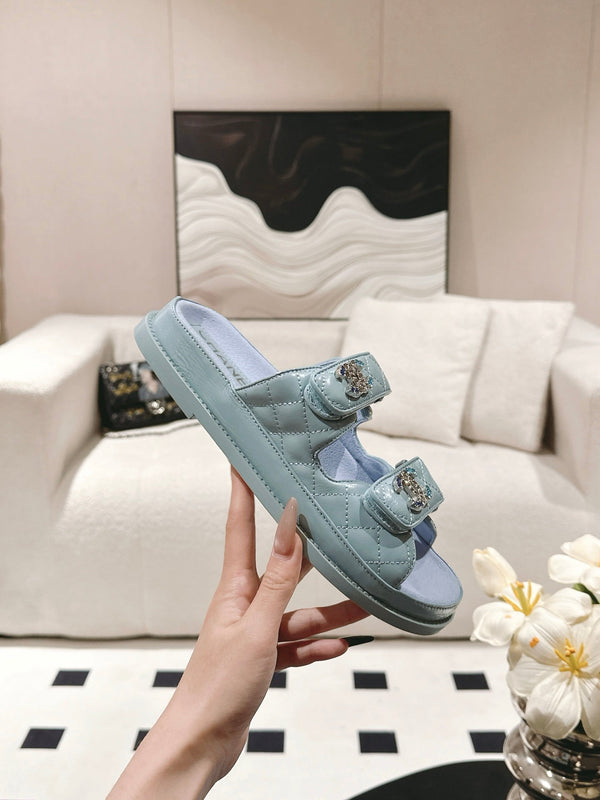 cc 25p dad mule sandal blue sky leather 237572