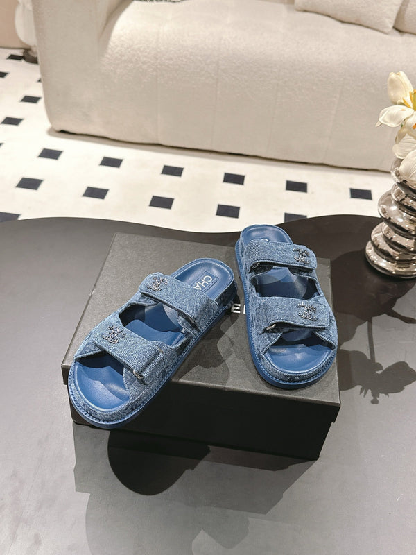 cc 25p sandalo dad mule blu denim 237573