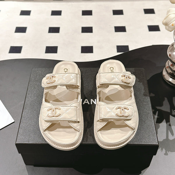 CC 25 Sandalo Dad Mule Beige Crema Pelle Verniciata 237577
