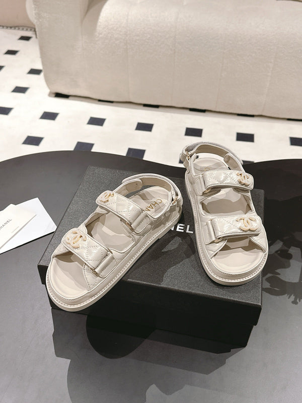 Sandali CC 25 Dad Deals Beige Grigio Pelle Verniciata 237592