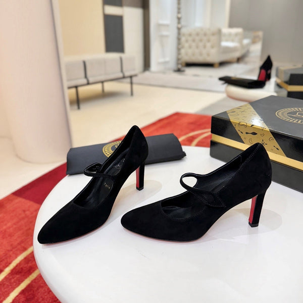 CL Pump 8.5cm Black Suede 825371