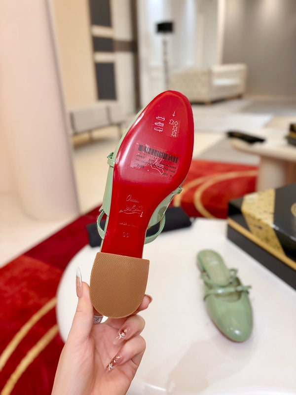 CL Jane Nina Mules Green Patent Leather 825193