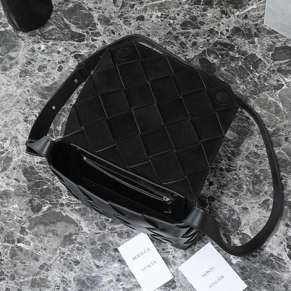 BORSA A TRACOLLA BV 25S DIAGO 25,5 IN PELLE DI VACCA NERA
