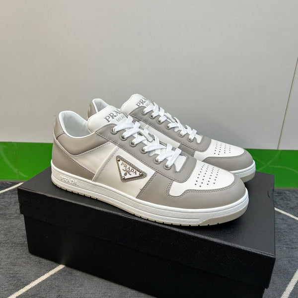 PRA DOWNTOWN WHITE MIX GREY LEATHER SNEAKER